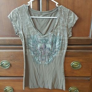 Brown and Pink Fleur de lis shirt